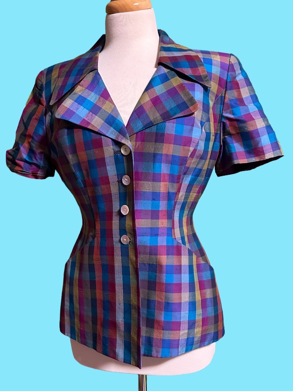 Vintage Multi-color Jones of NY Silk Top (size 4)